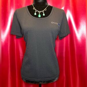 Black Chase Bank Lands End Uniform Shirt